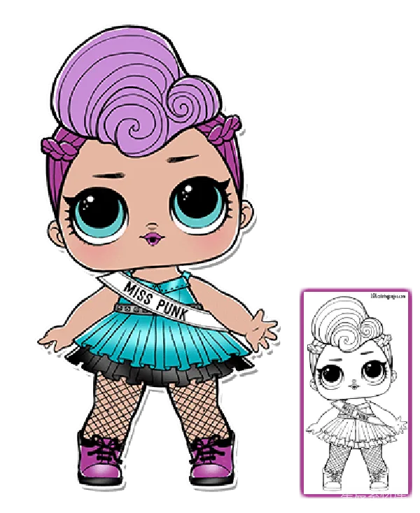 元素素材 Miss Punk卡通形象插画