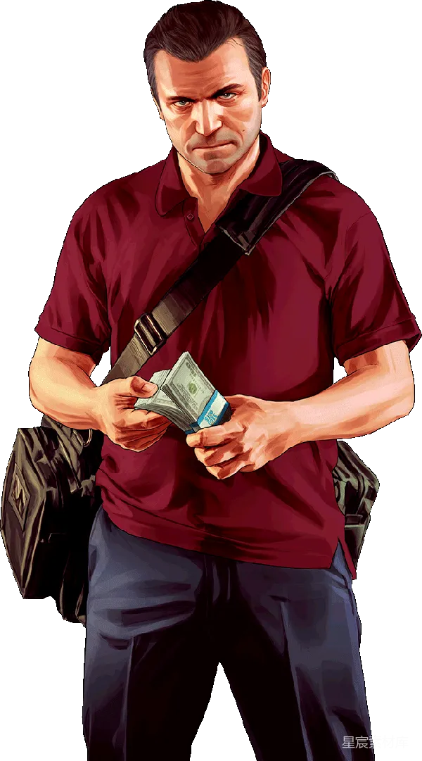 元素素材 黑帮人物手持现金