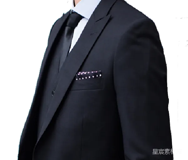 元素素材 男士黑色西装搭配白色衬衫和领带
