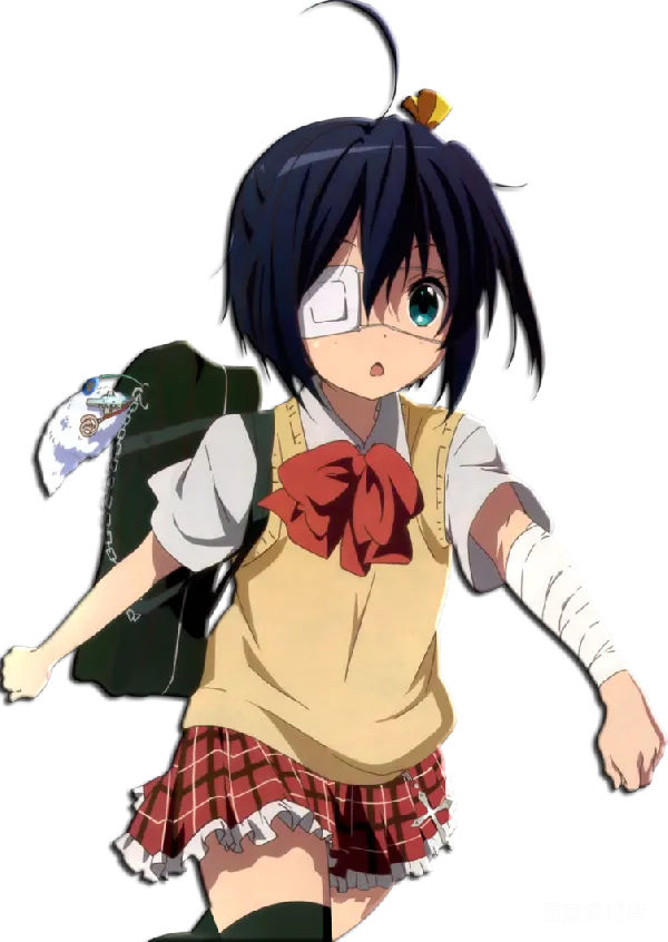元素素材 动漫女孩肖像：穿着校服的惊讶表情