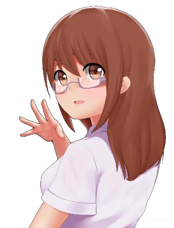 元素素材 戴眼镜的动漫女孩