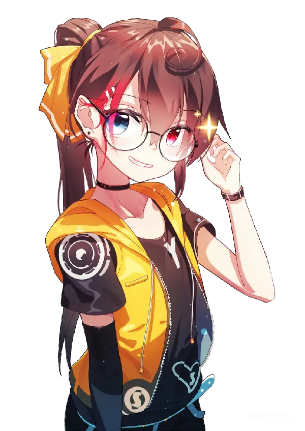 元素素材 可爱动漫少女插画
