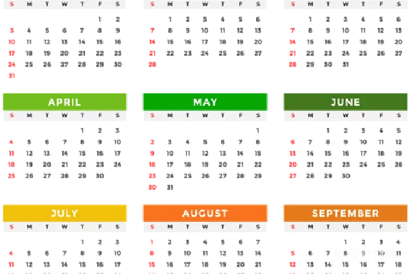 元素素材 2021年彩色日历