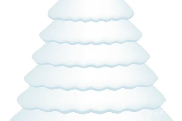 元素素材 雪花覆盖的圣诞树插图
