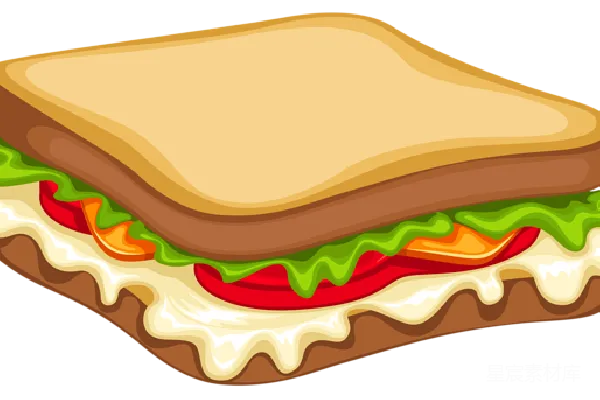 元素素材 卡通三明治插图