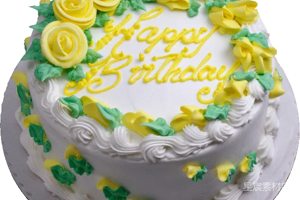 元素素材 黄玫瑰生日蛋糕