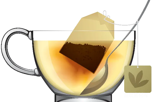 元素素材 茶杯与茶包插画