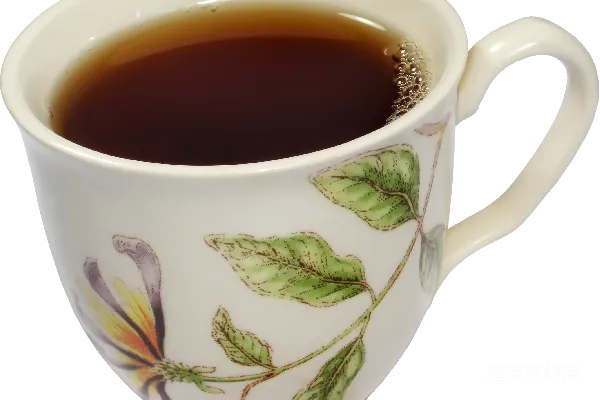元素素材 带有花卉图案的咖啡杯