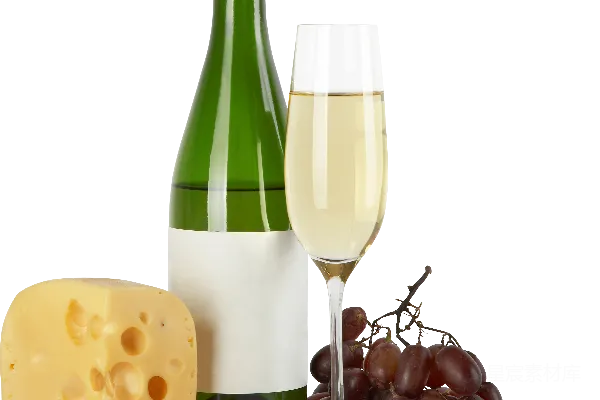 元素素材 白葡萄酒配奶酪和葡萄