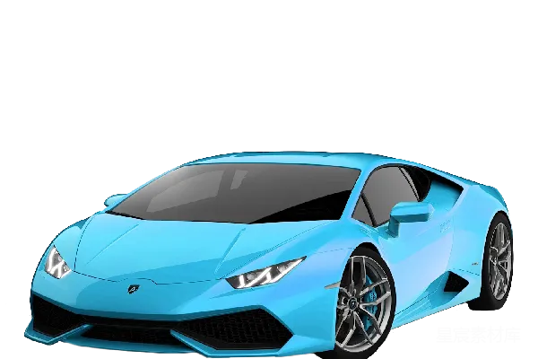 元素素材 蓝色兰博基尼跑车