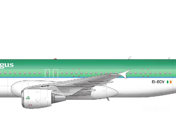 元素素材 爱尔兰航空A320客机