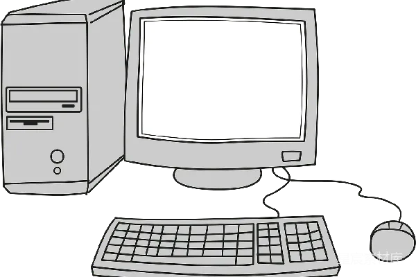 元素素材 复古电脑插图