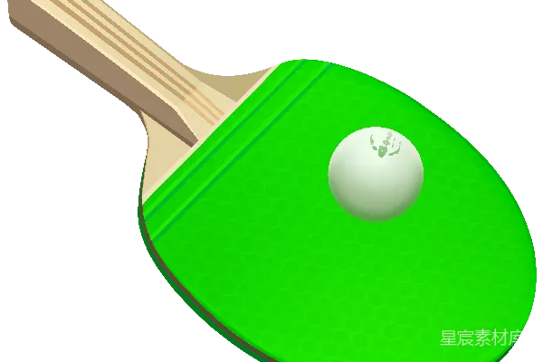 元素素材 绿色乒乓球拍