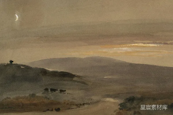 高清摄影 背景中有山的风景画