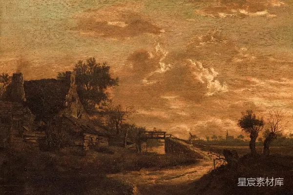 高清摄影 一幅风景画，画面中有河流。