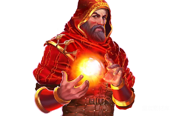 元素素材 魔法师释放能量的插画