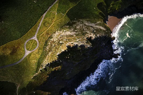 高清摄影 海洋与陆地的鸟瞰视角