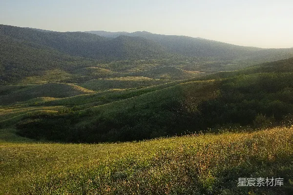 高清摄影 背景是山的一片草甸草地。