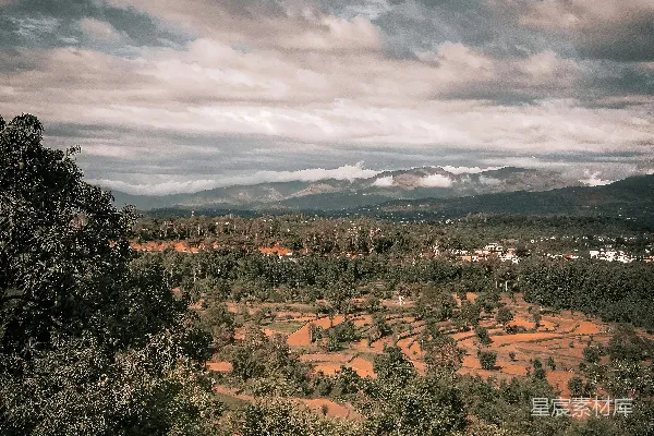 高清摄影 有树有山的风景