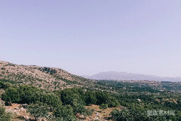 高清摄影 有树有山的风景图