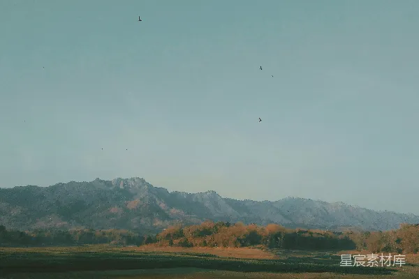 高清摄影 白天绿色草地上的蓝天