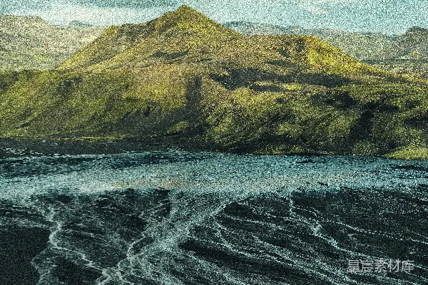 高清摄影 青山 overlooking braided河口
