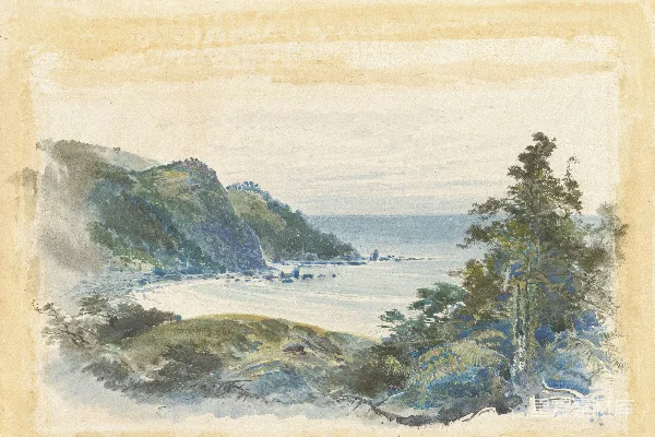 高清摄影 海岸风景画，树木和海景