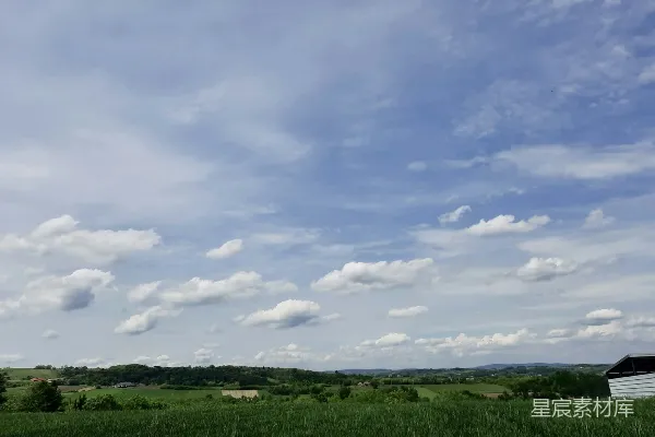 高清摄影 碧蓝天空下无尽的绿色田野