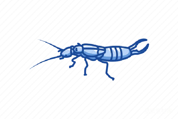 元素素材 蓝色昆虫像素风格插图