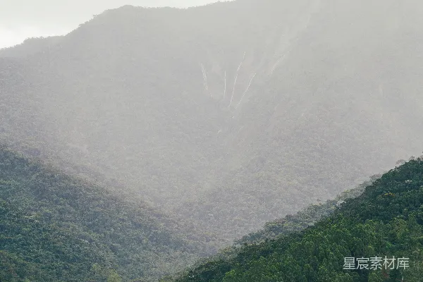 高清摄影 山间白天绿树