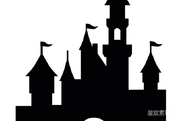 元素素材 童话城堡剪影