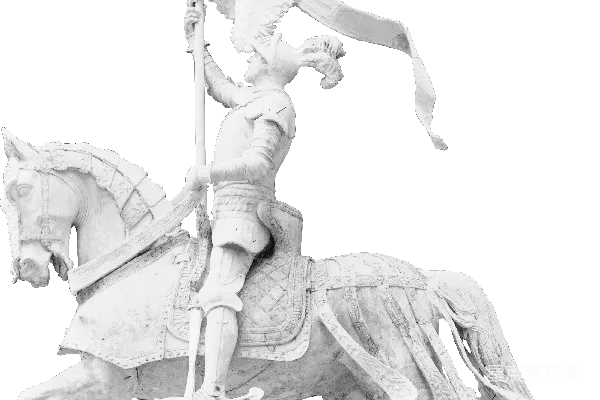 元素素材 骑士与旗帜的雕塑