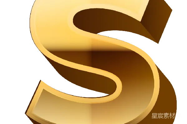元素素材 金色字母S插图