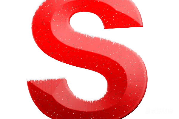 元素素材 红色渐变S字母图标