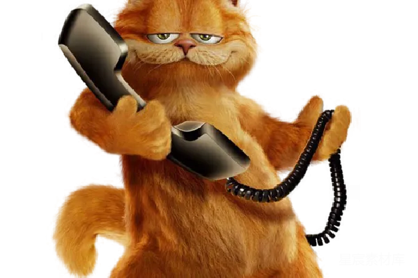 元素素材 加菲猫打电话