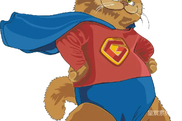 元素素材 超级英雄猫咪插画