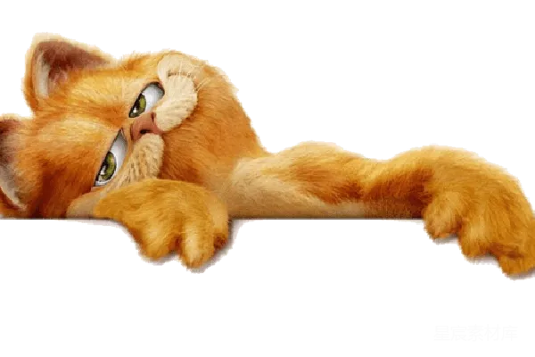 元素素材 慵懒的橘猫趴在杆子上
