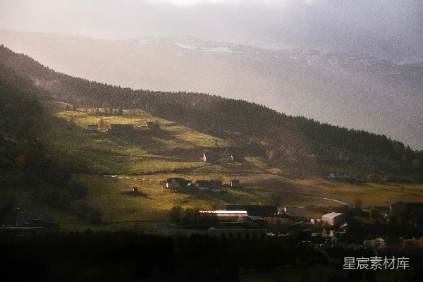 高清摄影 有建筑和树木的风景