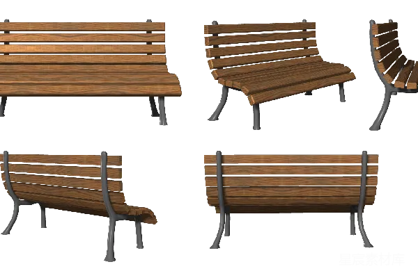 元素素材 公园长椅的多种视角