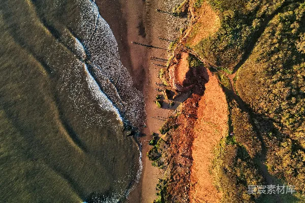 高清摄影 海洋波浪的空中俯视图
