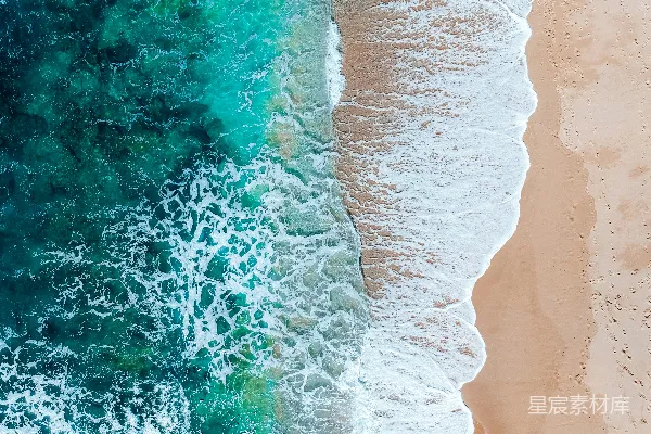 高清摄影 海边的空中俯视图