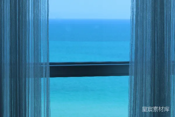 高清摄影 酒店房间窗户看去的海景