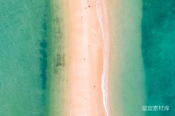 高清摄影 白天海滩的空中视角