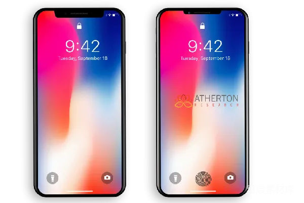 元素素材 双屏对比：iPhone X锁屏界面