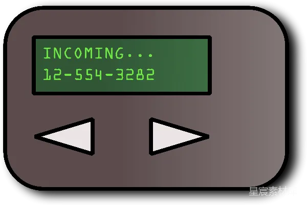 元素素材 复古电话机屏幕显示：INCOMING...