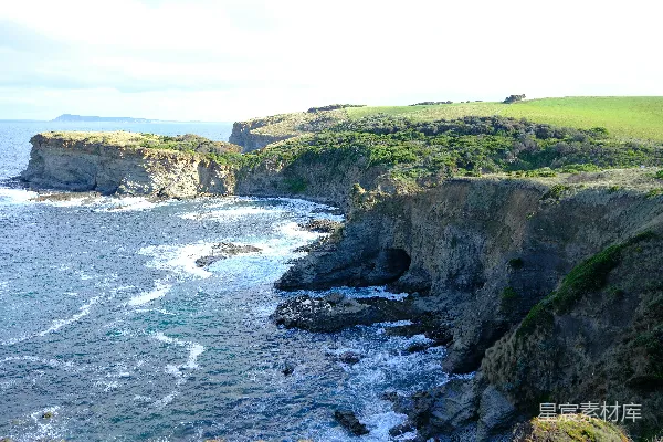 高清摄影 山顶上俯瞰的大海景色