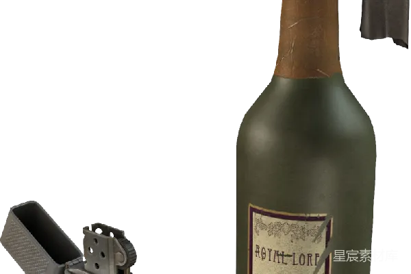 元素素材 复古酒瓶与打火机