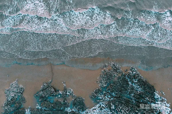 高清摄影 海滩和海洋的空中俯视图