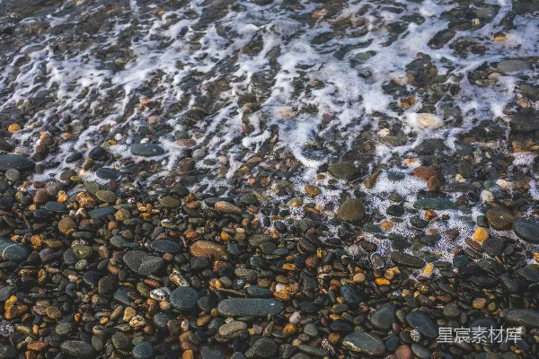 高清摄影 海滩上岩石和水的特写镜头