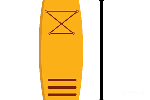 元素素材 划桨板与桨的插图
